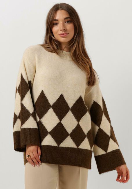 Zand OBJECT Trui OBJPERLA GEROMIA KNIT PULLOVER - large