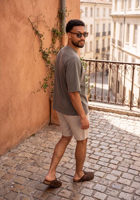 Zand SELECTED MEN Korte broek SLHREGULAR-BRODY LINEN BLD SHORTS NOOS - large