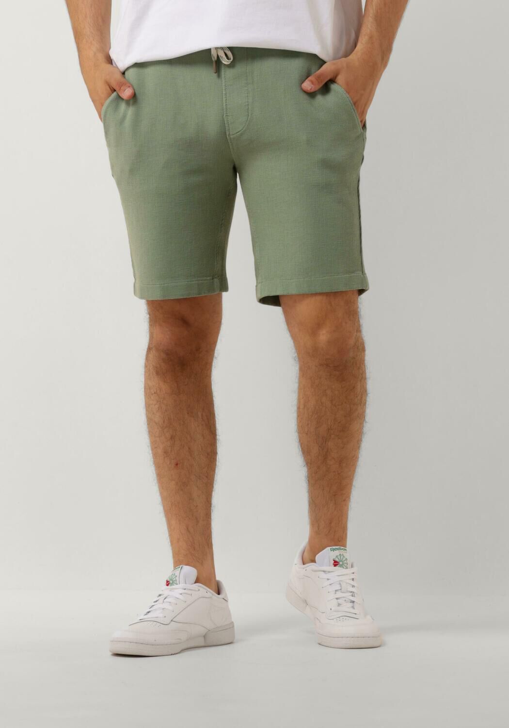 CAST IRON Heren Broeken Chino Shorts Waffle Structure Groen