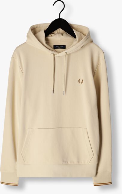 Beige FRED PERRY Sweater TIPPED HOODED SWEATSHIRT - large