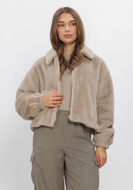Beige WITHBLACK Faux fur jas WBLNOHR FAUX FUR JACKET - large