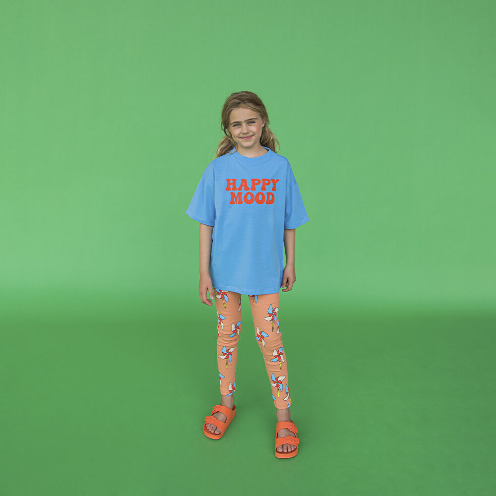 Blauwe CARLIJNQ T-shirt BASIC - OVERSIZED T-SHIRT WITH PRINT