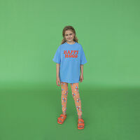 Blauwe CARLIJNQ T-shirt BASIC - OVERSIZED T-SHIRT WITH PRINT - medium