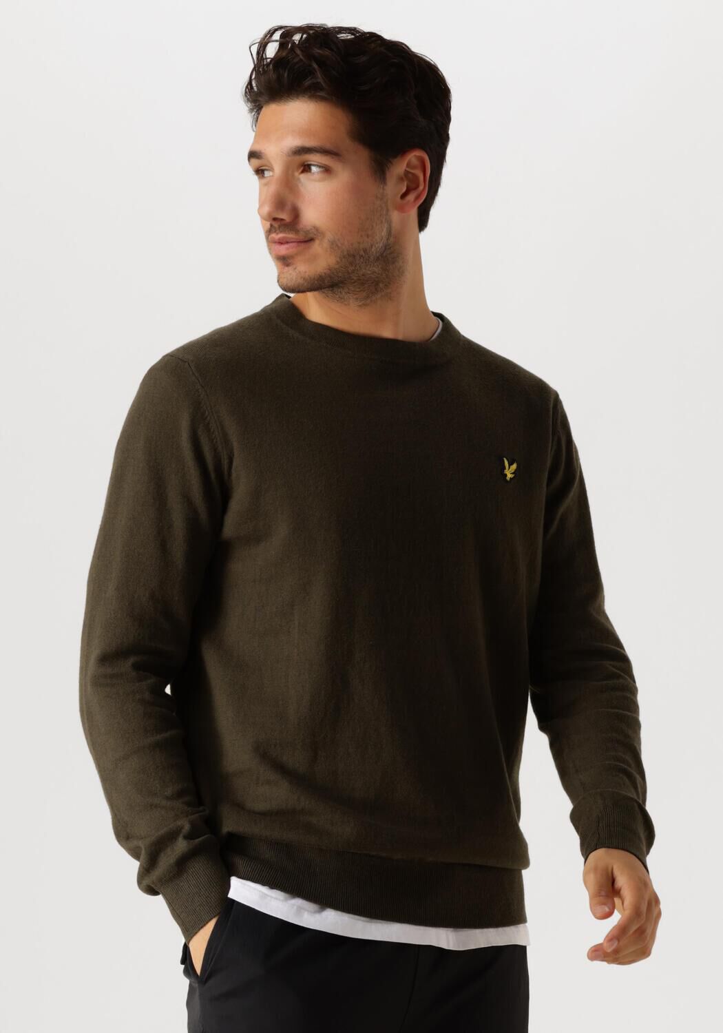 LYLE & SCOTT Heren Truien & Vesten Cotton Merino Crew Neck Jumper Groen
