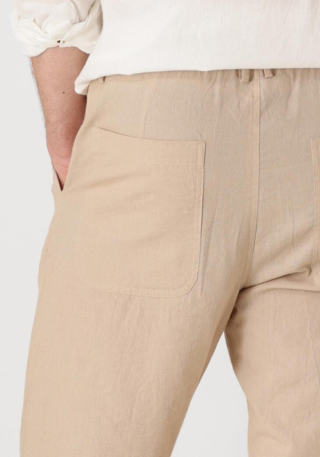 ANERKJENDT Heren Broeken Akjan Cot linen Ela Pants Beige