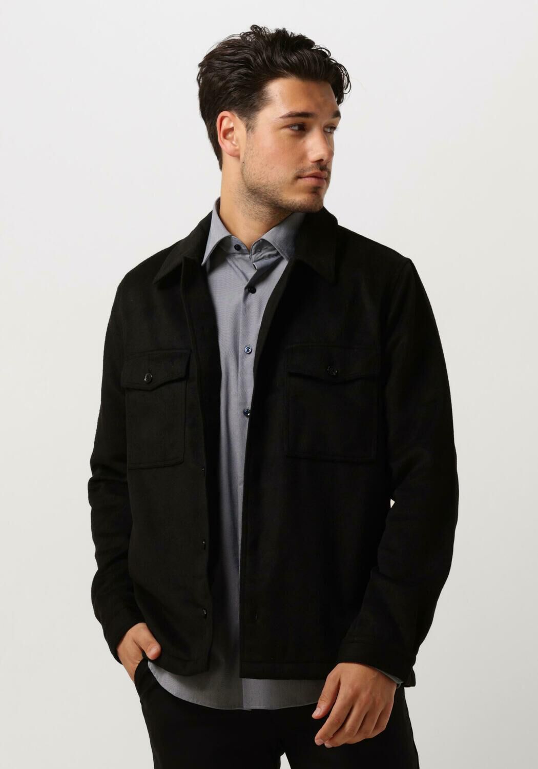 HUGO Heren Overshirts Enalu Zwart