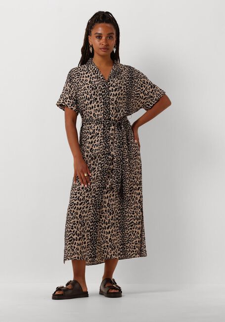 Bruine CATWALK JUNKIE Midi jurk RESORT COLLAR SHIRT DRESS - large