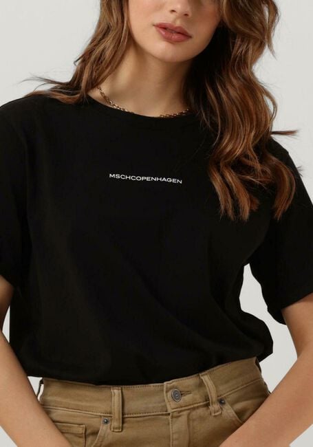 Zwarte MSCH COPENHAGEN T-shirt TERINA ORGANIC SMALL LOGO TEE - large