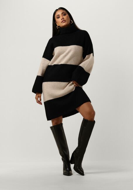 Zwarte SELECTED FEMME Mini jurk SLFALVA LS KNIT HIGH NECK DRESS - large