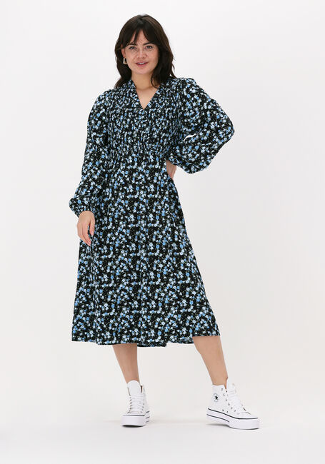 Blauwe MSCH COPENHAGEN Midi jurk KALIKA JALINA DRESS AOP - large