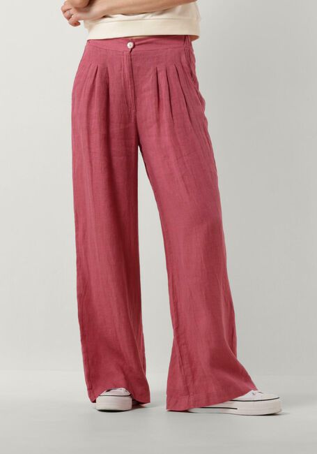 Roze BY-BAR Wijde broek ELI LINEN PANTS - large