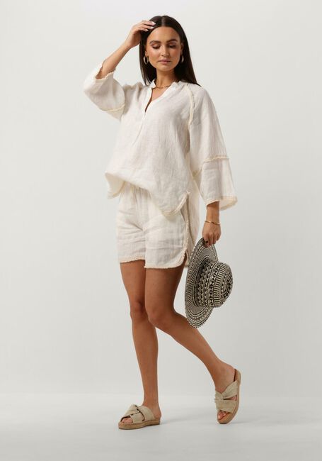 Witte ACCESS Broeken SHORTS WITH ELASTIC WAIST AND FRINGES - large
