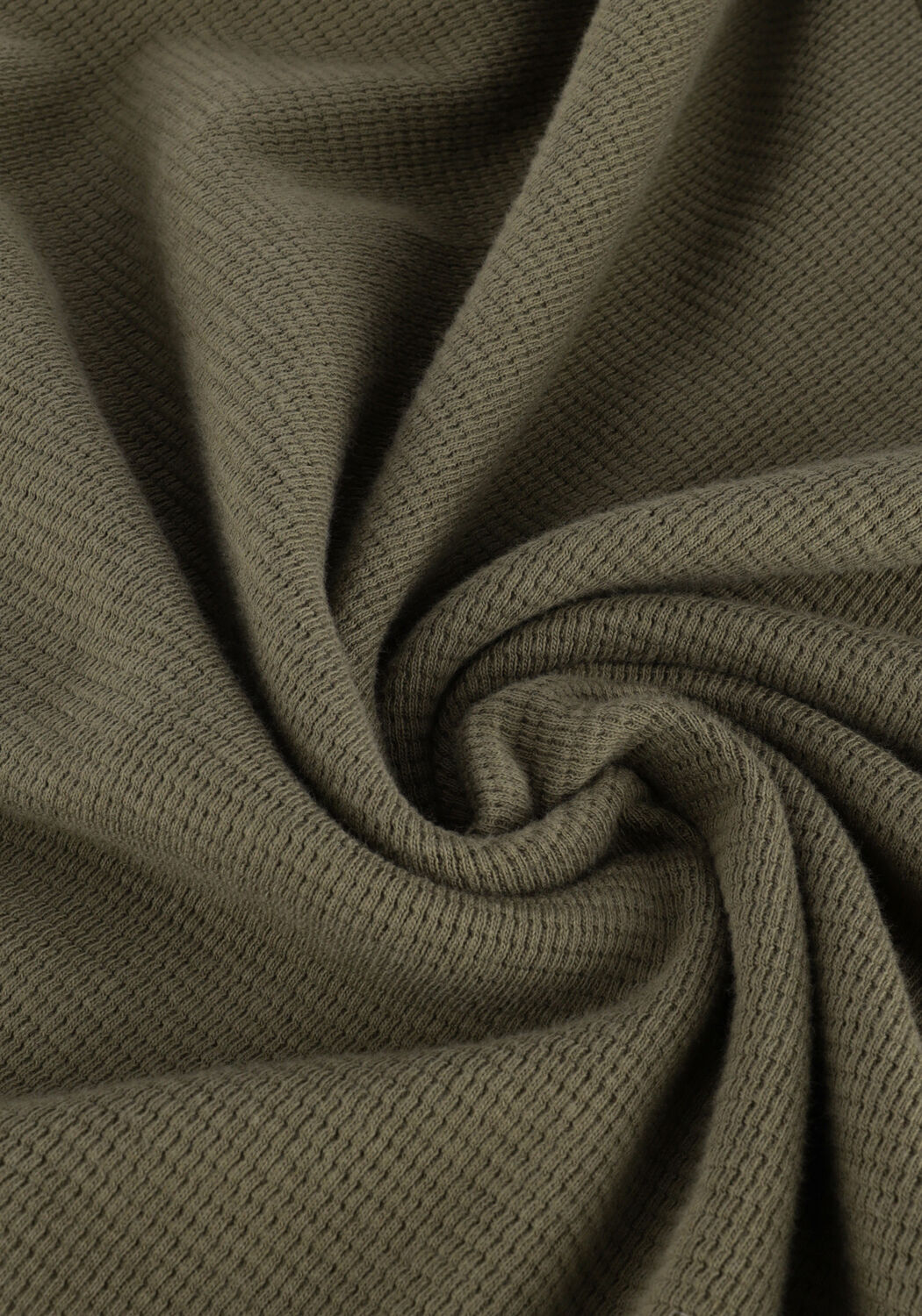 Olijf CALVIN KLEIN Sweater BADGE WAFFLE LS TEE - large