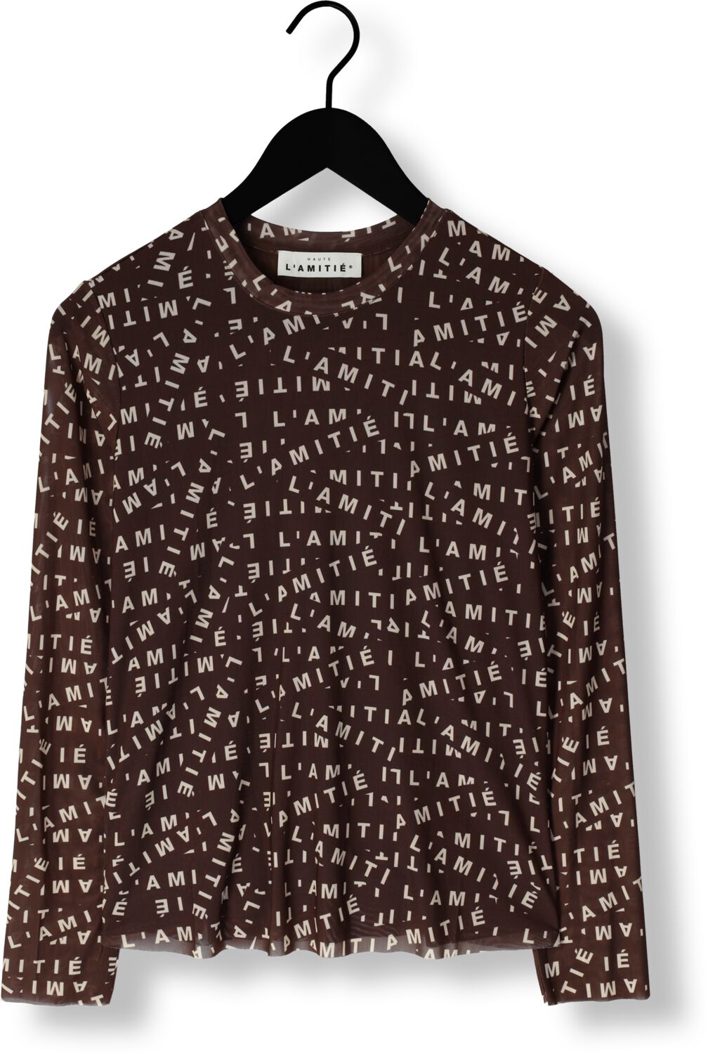 HAUTE L'AMITIÉ Dames Tops & T-shirts L'amitie Mesh Ls O-neck Bruin