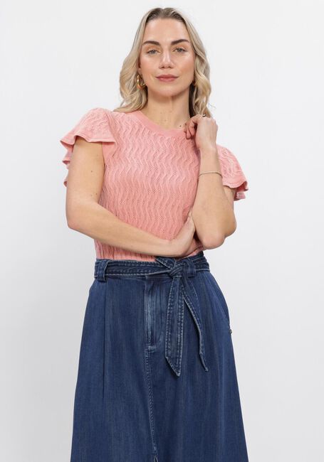 Roze MOS MOSH Top MMGANNA PATTERN O-NECK KNIT TOP - large
