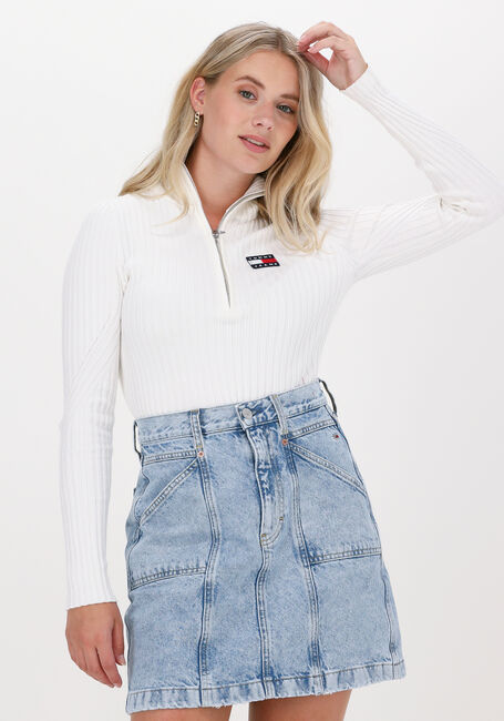 Witte TOMMY JEANS Sweater TJW HALF ZIP THRU SWEATER - large