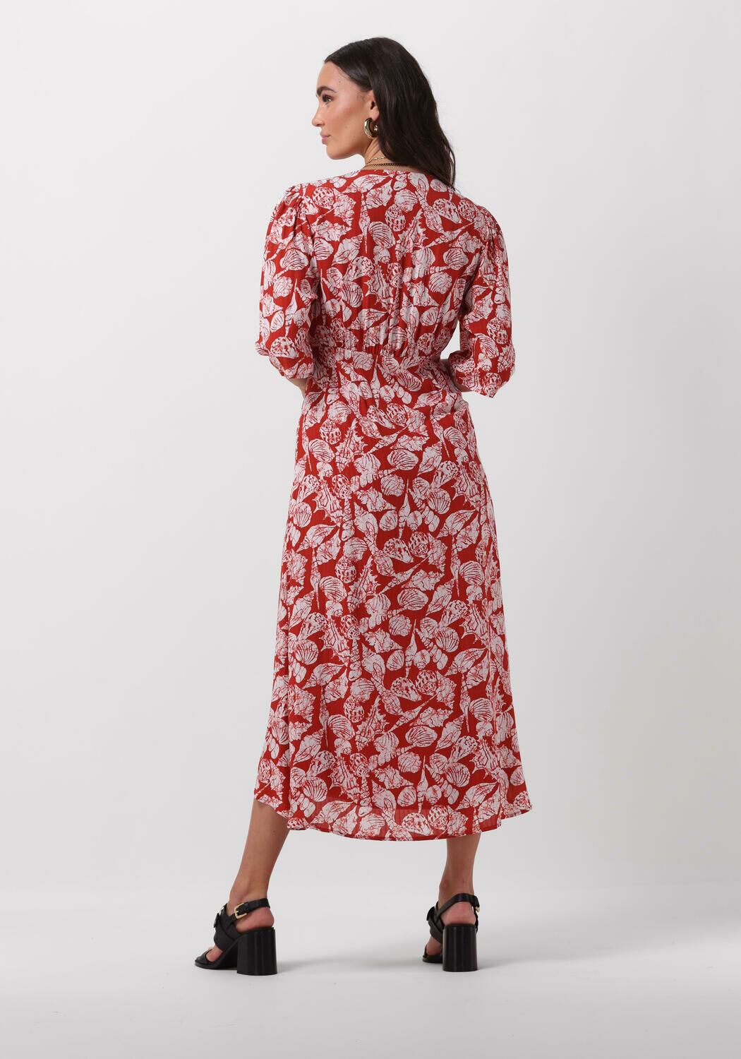 roest scotch soda midi jurk midi wrap dress with knot detail