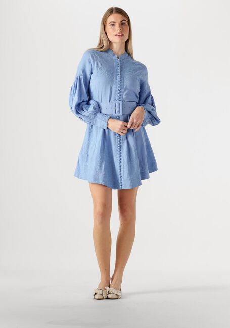 Lichtblauwe SCARLETT POPPIES Mini jurk BERITE SHORT DRESS - large