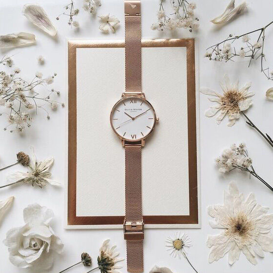 gouden olivia burton horloge big dial