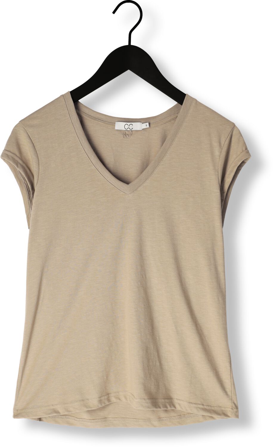 CC HEART Dames Tops & T-shirts Basic V-neck T-shirt Beige
