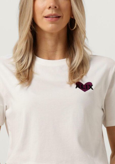 Witte ALIX THE LABEL T-shirt LADIES KNITTED ALIX HEART T-SHIRT - large