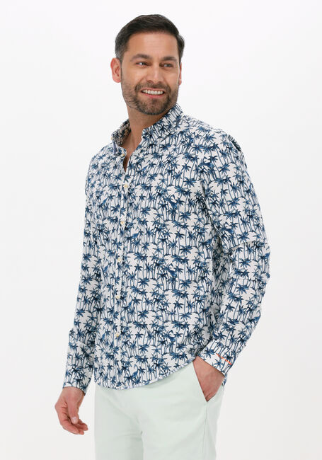 Blauwe SCOTCH & SODA Casual overhemd SLIM FIT PRINTED POPLIN SHIRT - large