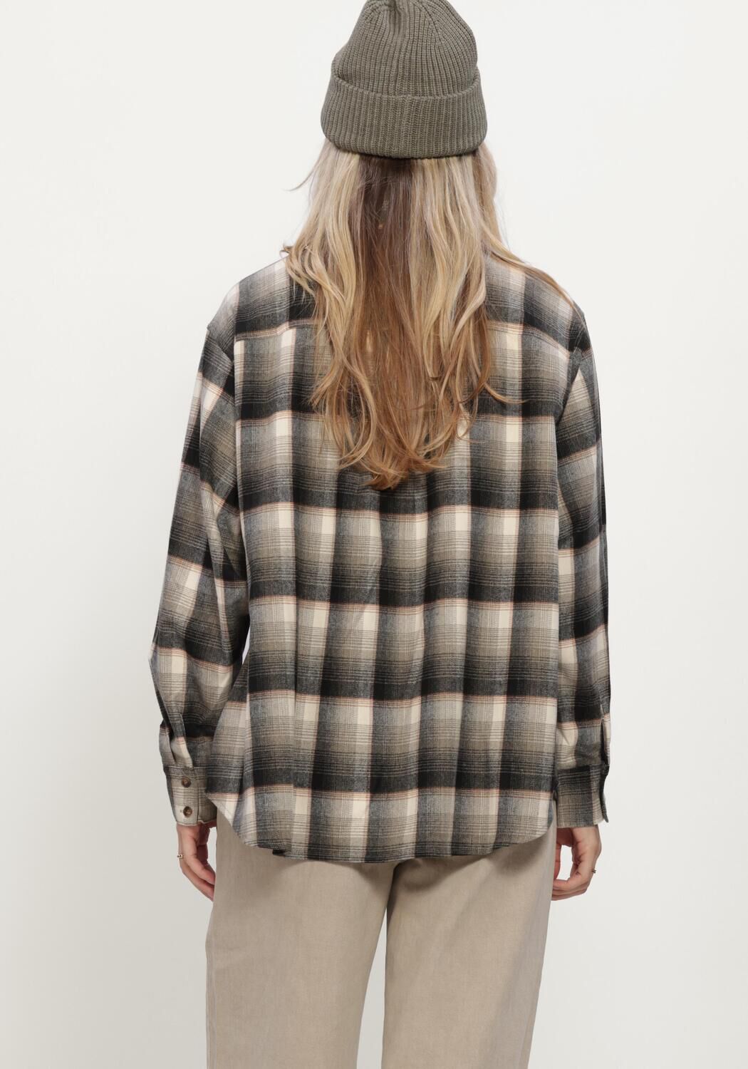 Groene NEO NOIR Blouses DALMA FLANNEL CHECK SHIRT - large