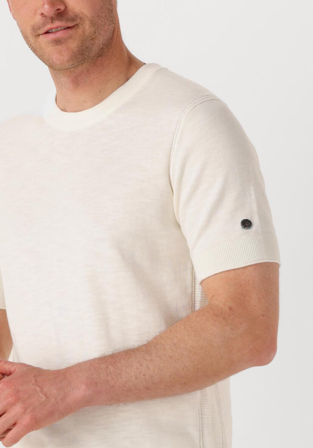 CAST IRON Heren Polo's & T-shirts Cotton Blend Slub Ecru