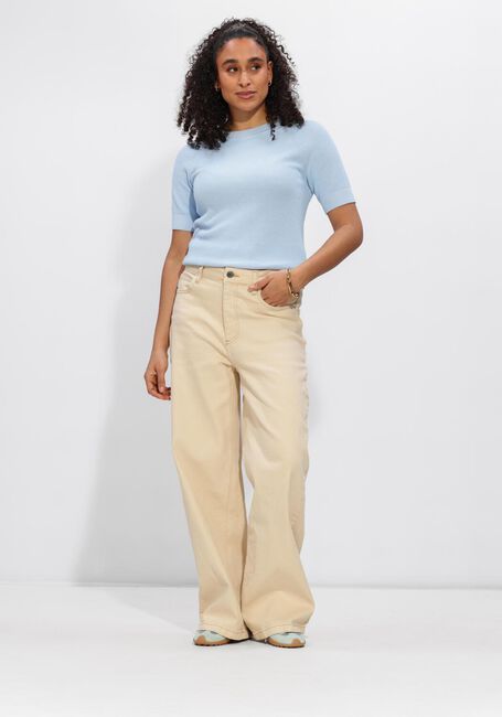 Lichtblauwe SELECTED WOMEN Trui SLFELINNA SS KNIT TOP - large