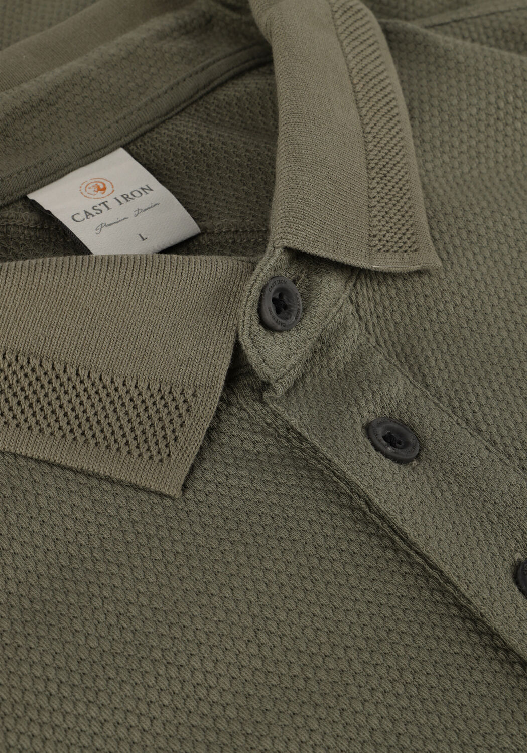 Groene CAST IRON Polo SHORT SLEEVE POLO POPCORN - large