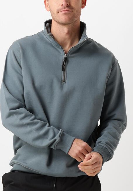 Blauwe PURE PATH Trui LOOSE FIT SWEATERS HALFZIP319 - large