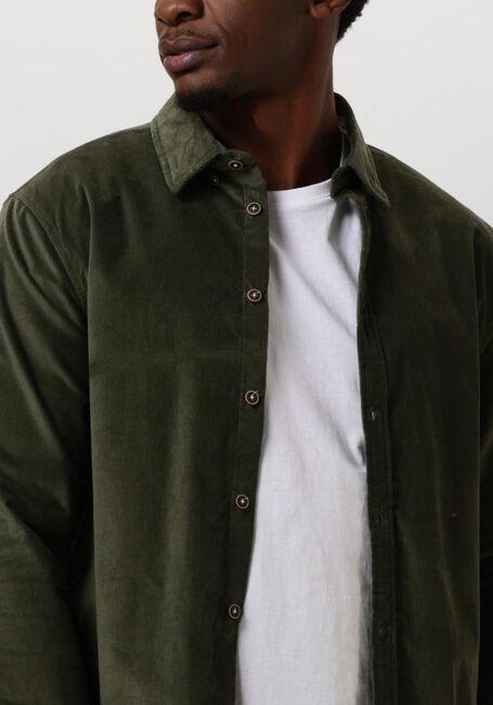 Donkergroene ANERKJENDT Casual overhemd AKLEIF SOLID CORD SHIRT - large