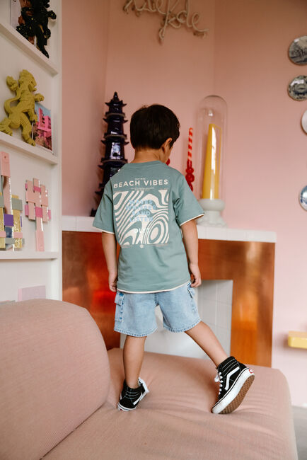Blauwe DAILY7 T-shirt T-SHIRT DOUBLE LAYER - large