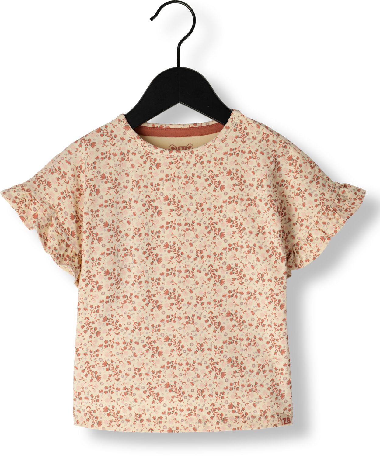 Z8 T-shirt Jimena beige Meisjes Stretchkatoen Rolkraag Bloemen 98