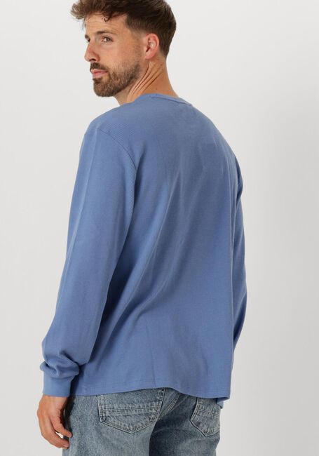 Lichtblauwe CALVIN KLEIN Trui LS WAFFLE BADGE CREWNK TEE - large