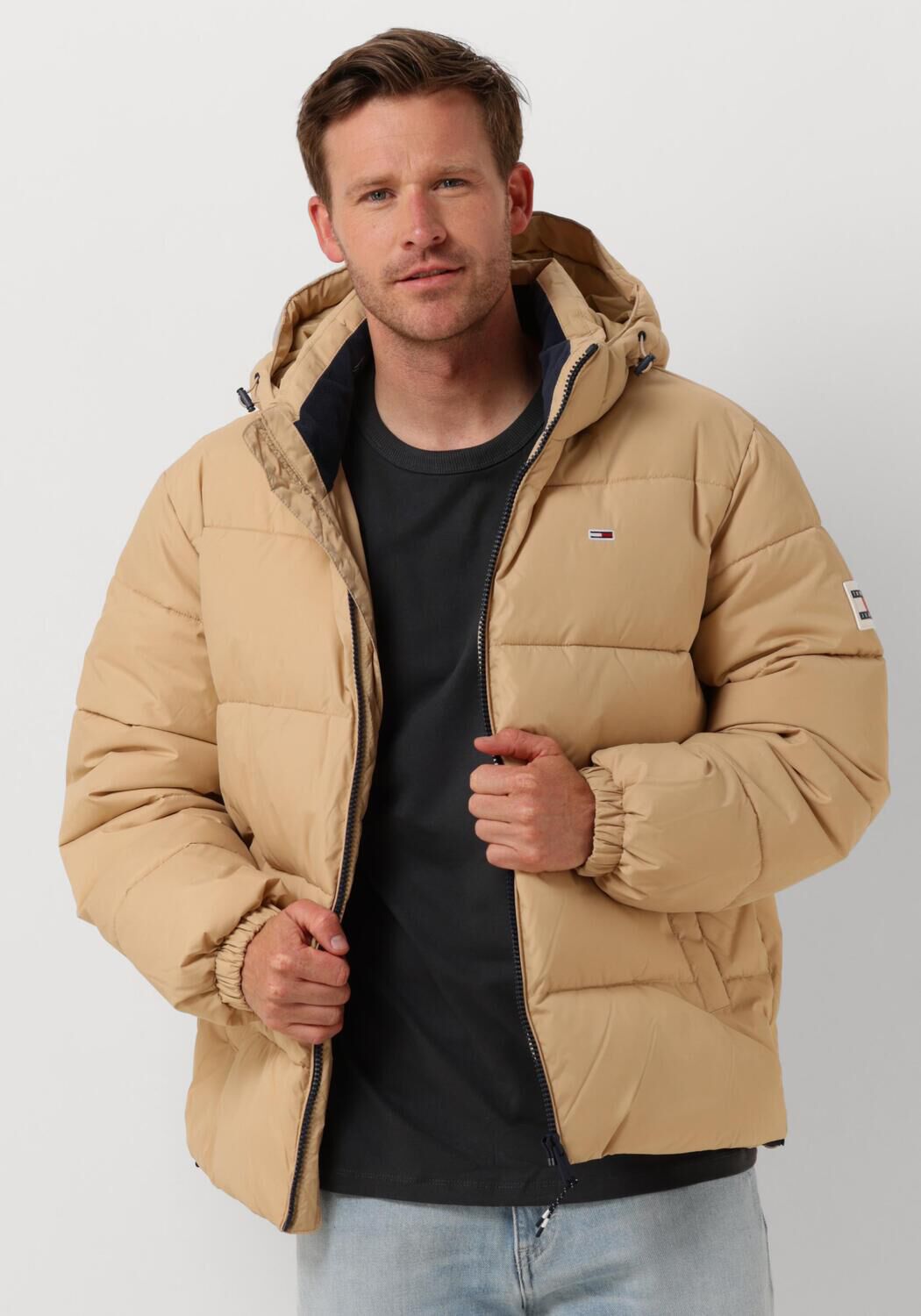 Tommy Jeans Beige Puffer Jas Essential Stijl Beige Heren