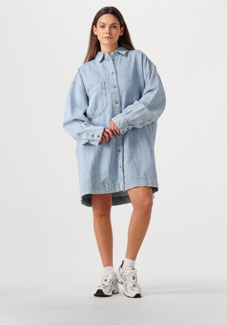 Blauwe 7 FOR ALL MANKIND Mini jurk OVERSHIRT DRESS - large