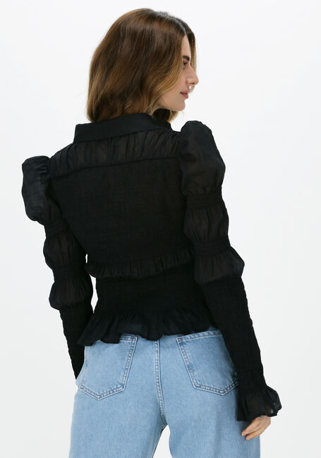 Zwarte NA-KD Blouses SMOCKED FRILL BLOUSE - large