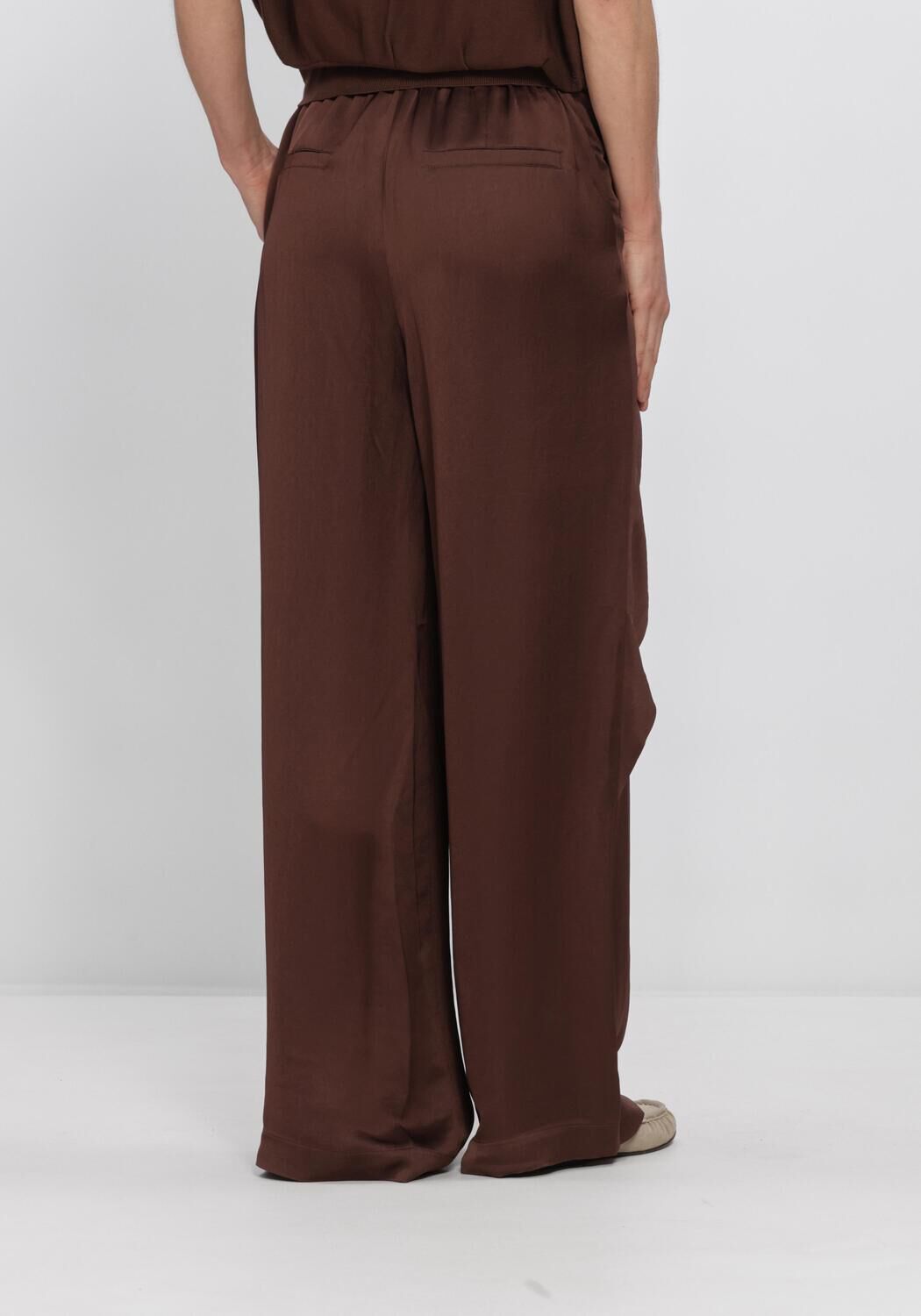 Bruine SUMMUM Broeken TROUSERS HEAVY SILKY - large