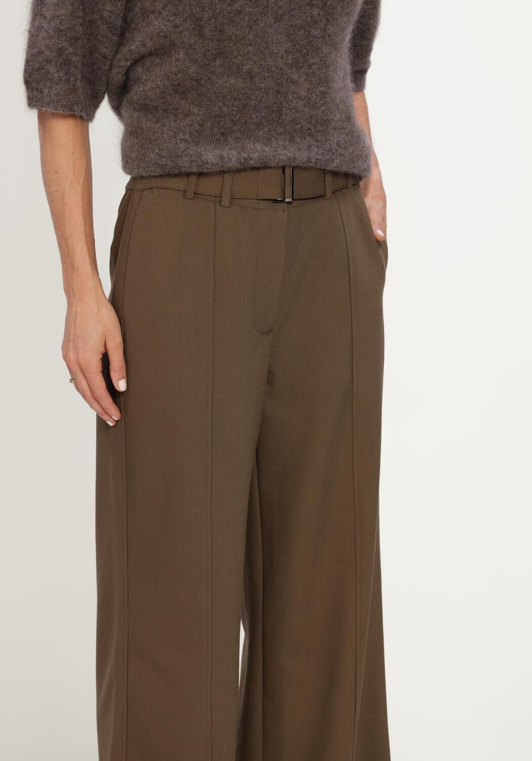 Olijf CO'COUTURE Wijde broek AMIDACC BELT PANT - large