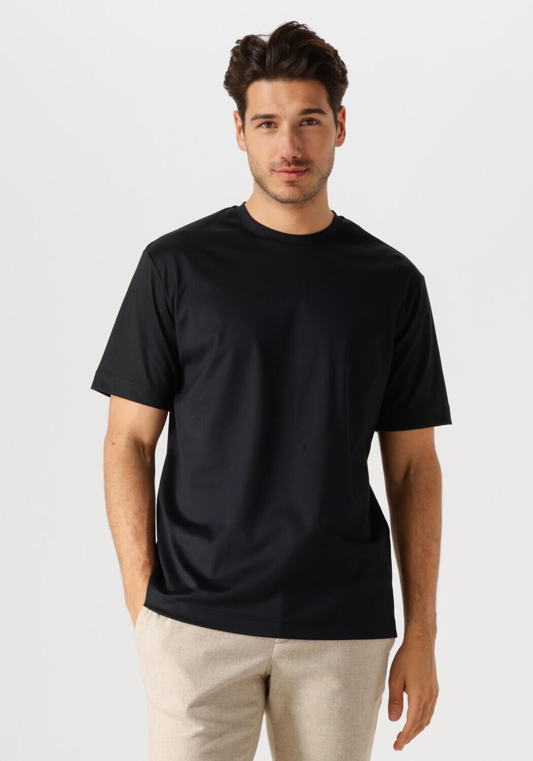 DESOTO LUXURY Heren Polo's & T-shirts Luxury Two Ply T-shirt 1 2 Zwart