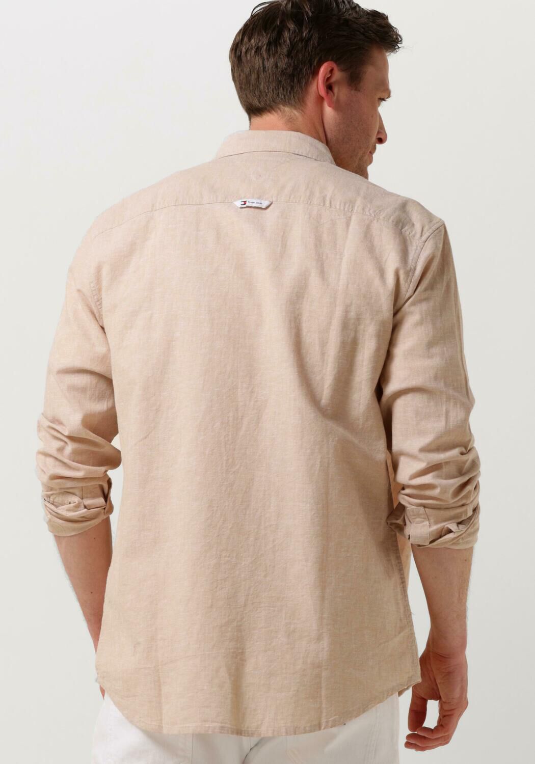 TOMMY JEANS Heren Overhemden Tjm Reg Linen Blend Shirt Beige