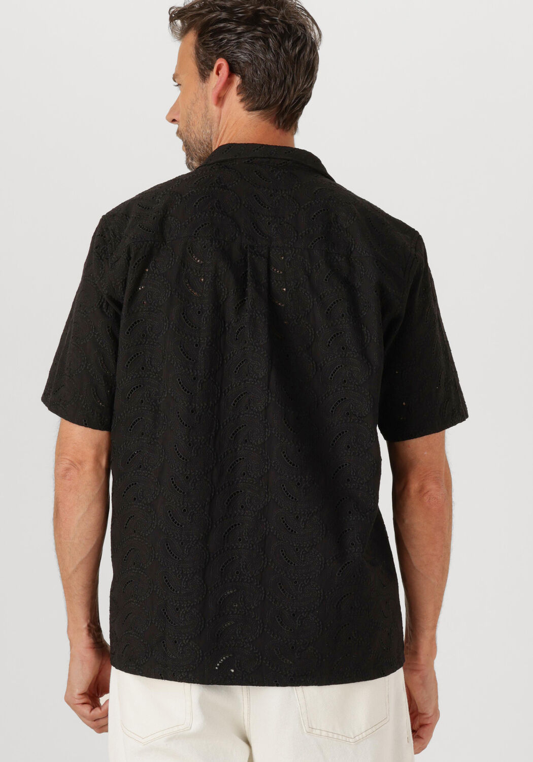 FORÉT Forét Heren Overhemden Leo Paisley Shirt Zwart