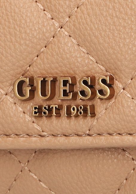 Beige GUESS Portemonnee ABEY SLG CARD + COIN PURSE - large
