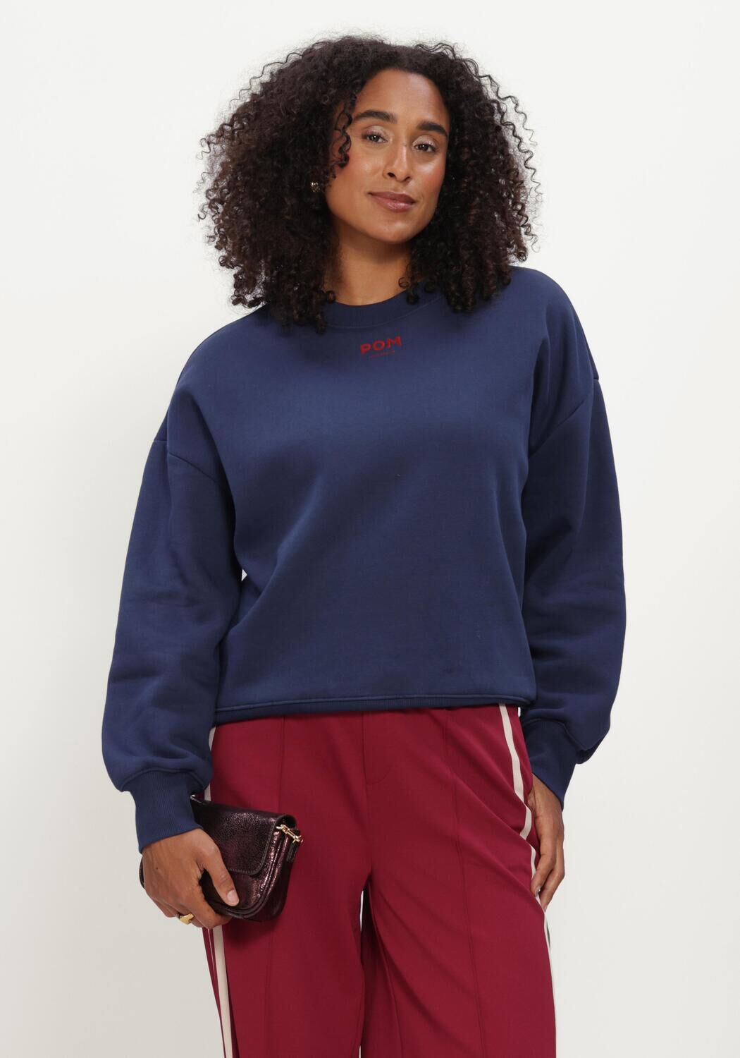 Donkerblauwe POM AMSTERDAM Trui SOPHIE BIG APPLAUSE - large