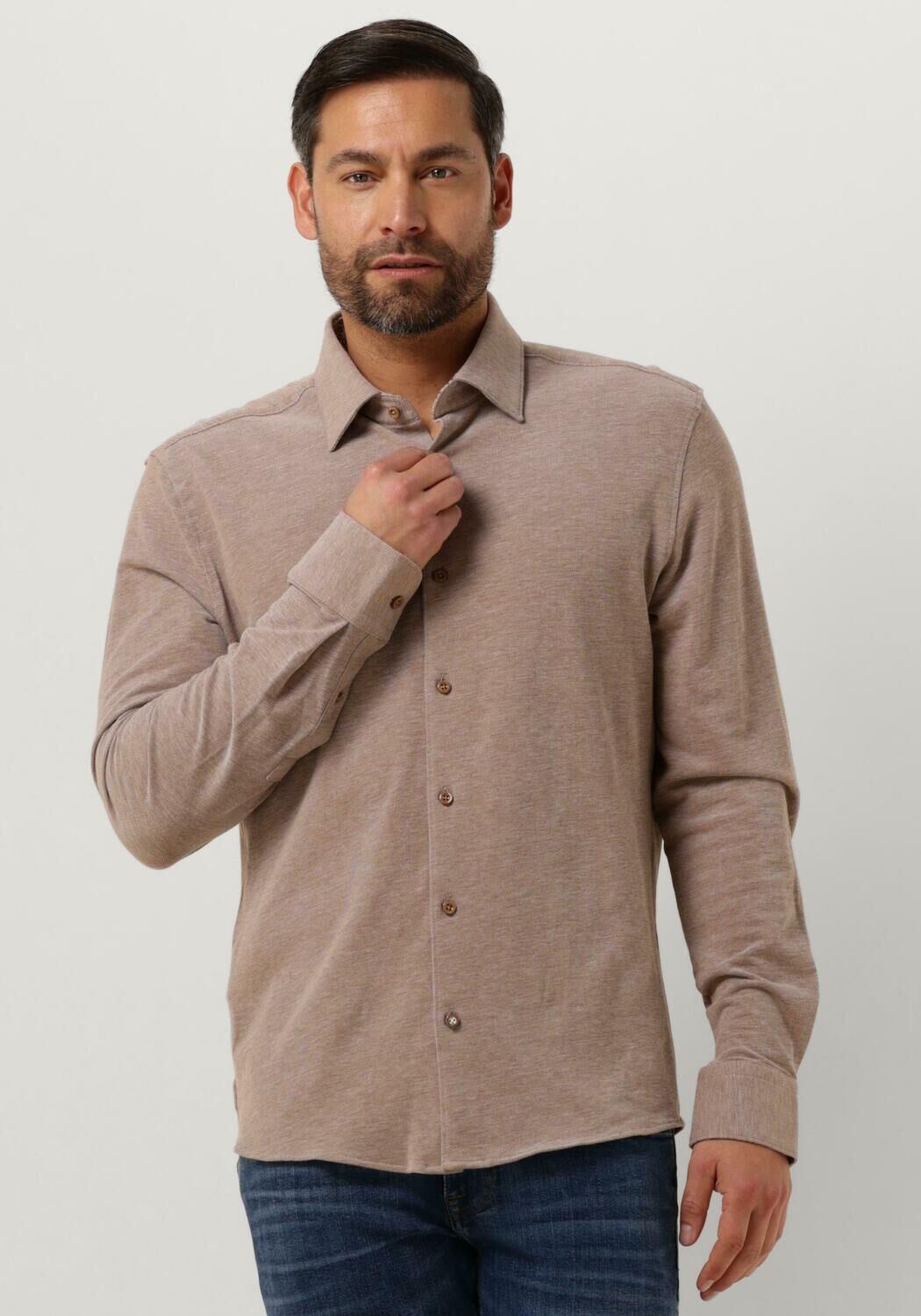 Hugo Boss Heren Overhemd Kameel Kleur Brown Heren