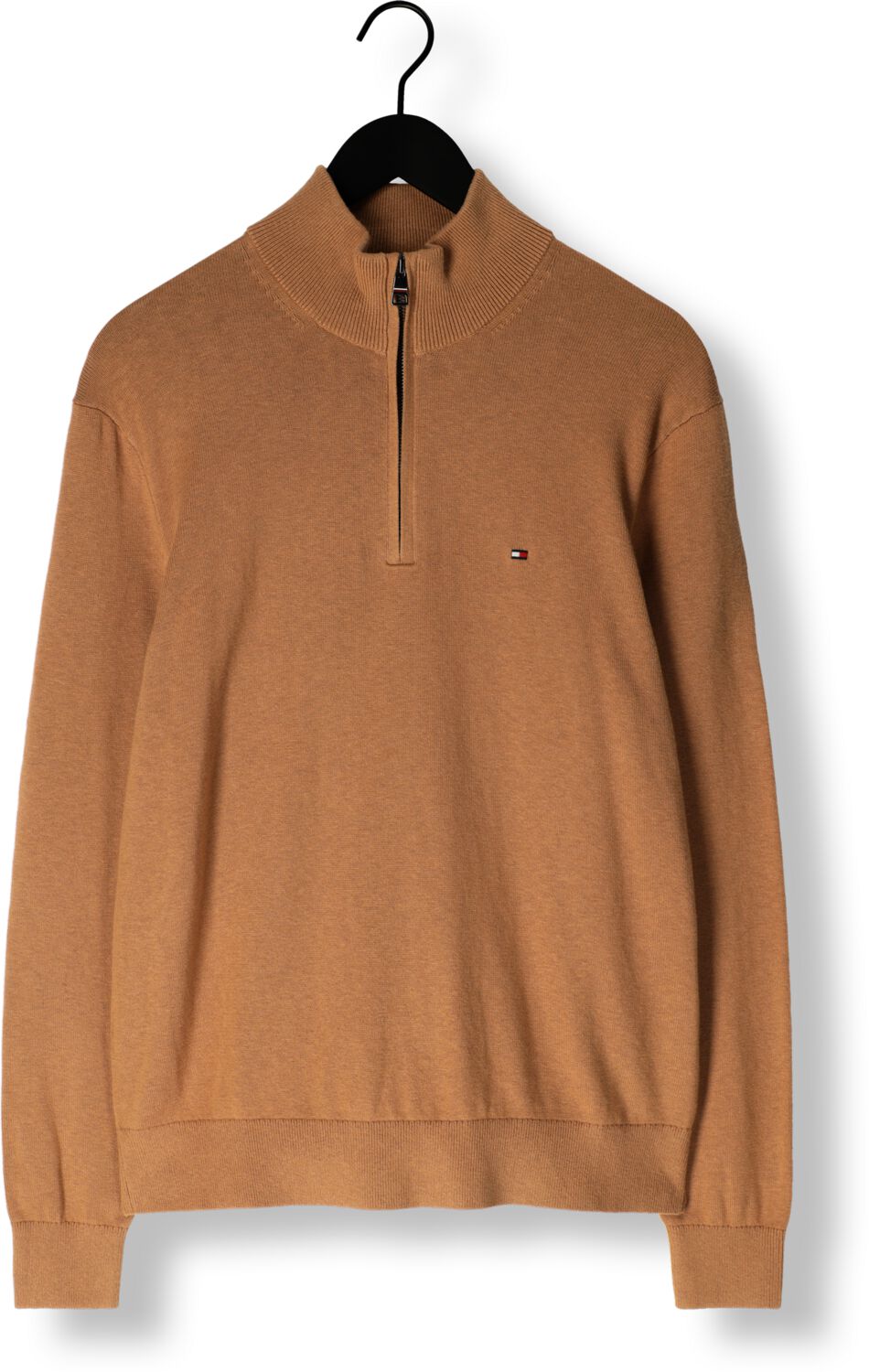 TOMMY HILFIGER Heren Truien & Vesten Pima Org Ctn Cashmere Zip Mock Camel
