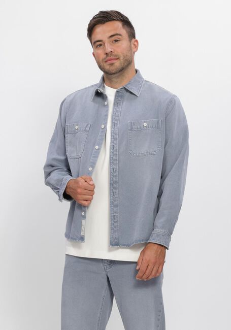 Lichtblauwe BUTCHER OF BLUE Overshirt BLAINE GARMENT DYE OVESHIRT - large