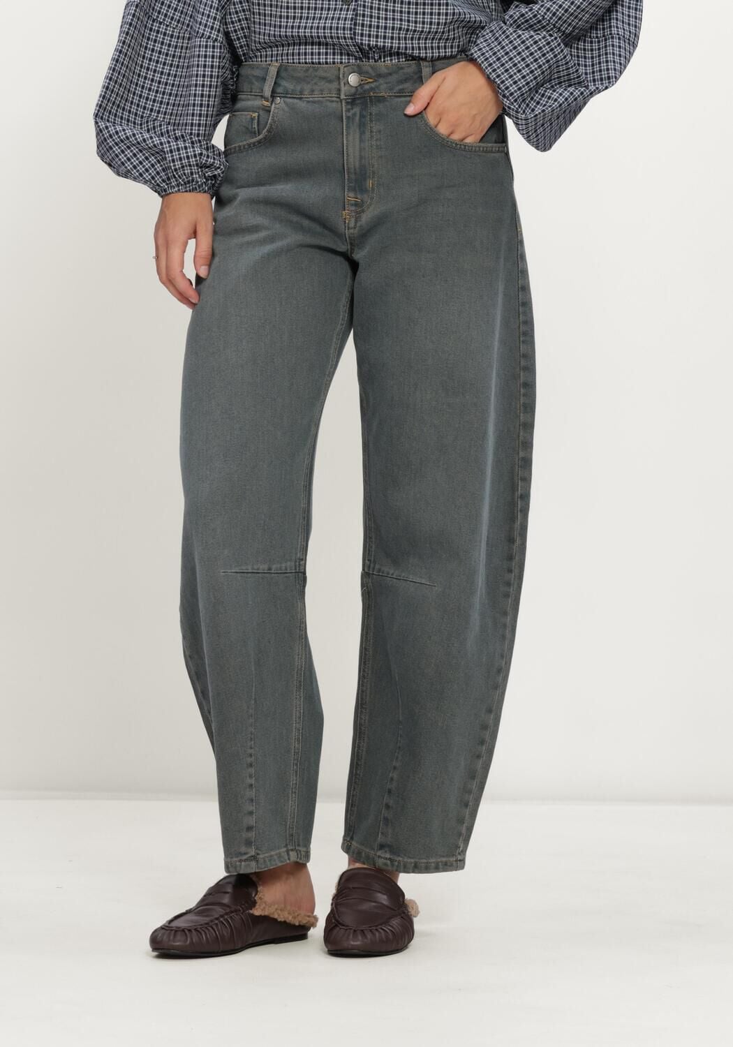 Donkergrijze MY ESSENTIAL WARDROBE Wide jeans JEANS BARREL MWHOTTIE139 LIMITED - large