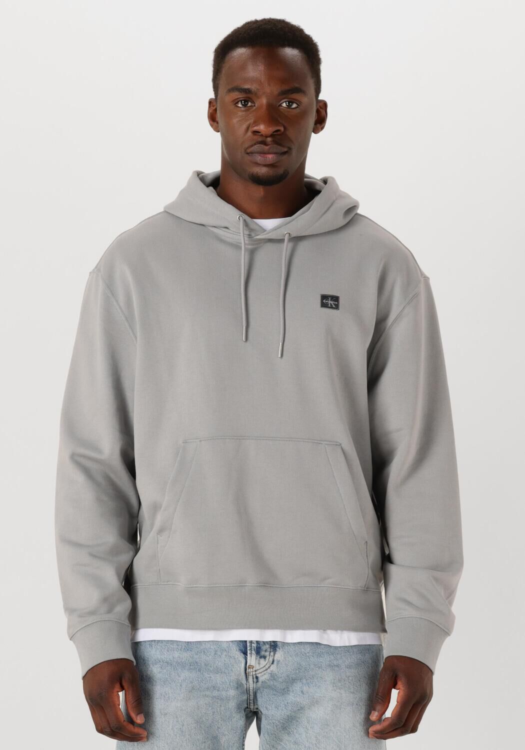 CALVIN KLEIN Heren Truien & Vesten Ls Eu Badge 350 Terry Hoodie Grijs